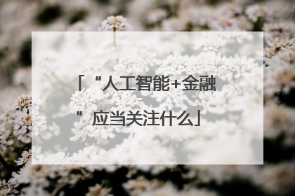 “人工智能+金融”应当关注什么